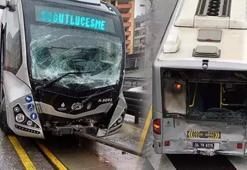 Metrobüs, durakta yolcu alan metrobüse çarptı: 4 yaralı