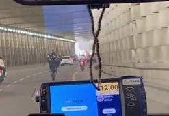 Tek tekerle gidiyordu, motosiklet devrildi! Hastanelik oldu
