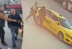 Taksici ile yolcular birbirine girdi, gerçek güvenlik kamerası görüntüleri ile ortaya çıktı