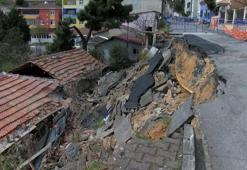 Maltepe’de facia ucuz atlatıldı! Yol gecekonduların üzerine çöktü
