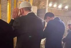 Cumhurbaşkanı Erdoğan ve Murat Kurum'dan Ayasofya'da akşam namazı