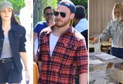 Hande Erçel oy kullanmaya Hakan Sabancı'nın VIP aracıyla geldi! Ünlü isimler sandık başında