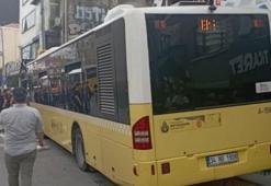İETT otobüsü kaldırıma çıktı yayalara çarptı: 2 yaralı