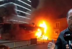 İstanbul'da otobüs alev alev yandı!