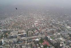 Adana'da kenti kaplayan toz bulutu dron ile görüntülendi