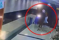 Apartman faresi kameraya yakalandı