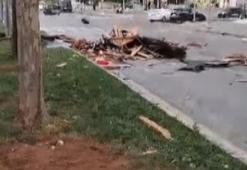 Gaziantep'te şiddetli rüzgar çatıları uçurdu, ağaçları kökünden söktü! Önlem alındı
