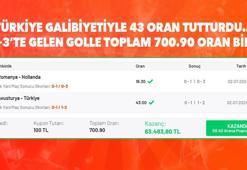 Türkiye galibiyetiyle 43 oran tutturdu… 90+3’te gelen golle toplam 700.90 oran bildi!