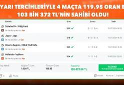 İlk yarı tercihleriyle 4 maçta 119.95 oran bildi, 103 bin 372 TL’nin sahibi oldu!
