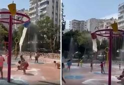 Adana'da tatile gidemeyen çocuklar için parklara su sistemi kuruldu
