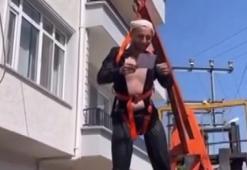 Bursa'dan şoke eden görüntü! Önce forklifte astılar sonra yaptıkları 'pes' dedirtti