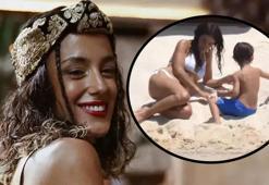 Anne oğlu birlikte tatile çıktı! Cansu Tosun oğlu Marsel’in eğlenceli anları