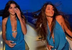 Hande Erçel soluğu Mikonos’ta aldı! Mavi elbisesiyle büyüledi