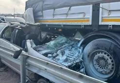 Ankara'da korkunç kaza! TIR'a ok gibi saplandı: 2 ölü 3 yaralı