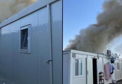 Kahramanmaraş'ta konteyner kentte korkutan yangın