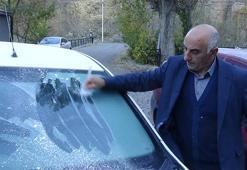 Kars buz kesti, araçların camları dondu, sıcaklık eksilere düştü