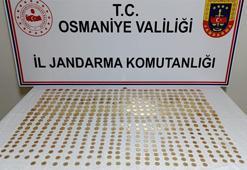 Osmaniye'de izinsiz basıldığı belirlenen 513 altın ele geçirildi