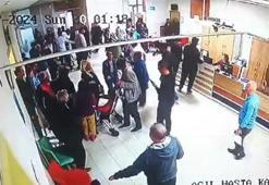 Depreme hastanede yakalanan vatandaşların kaçışması güvenlik kamerasına yansıdı