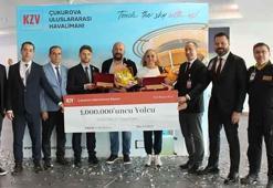 Çukurova Havalimanı'nda 1 milyonuncu yolcuya sürpriz ödül!