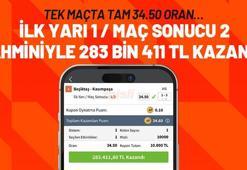 Kasımpaşa’nın Beşiktaş karşısındaki geri dönüşünü tahmin edip 34.50 oranı bildi, 283 bin 411 TL kazandı!