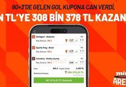 90+3’de gelen gol kupona can verdi, bin TL’ye 308 bin 378 TL kazandı!