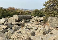 Bu sütunlar bir imparatorluğun çöküşüne tanık oldu: Çanakkale'deki antik madende bin 600 yıldır bırakıldığı gibi duruyor