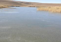 Kars'ta hava sıcaklığı eksi 12'yi gördü, Lavaş gölü dondu