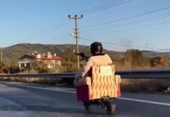 Scooter'a koltuk yerleştirdi, polisten kaçamadı!