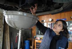 300 kişilik okulda tek kız çırağı olarak sanayide çalışıyor
