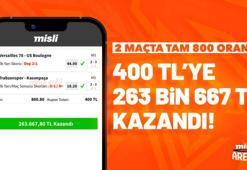 Misli’de 2 maçta tam 800 oran bildi, 400 TL’ye 263 bin 267 TL kazandı!