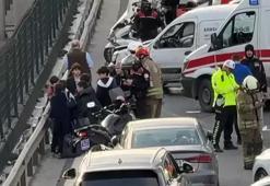 Sarıyer'de korkunç kaza: TEM otoyolunda okul servisi devrildi