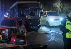 Eyüpsultan'da feci kaza! Otomobil İETT otobüsü ile çarpıştı