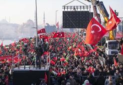 Filistin'e destek için yüz binlerin Galata Köprüsü'nde buluştuğu eylem sona erdi