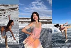 Çıldır Gölü'nde buz pateni! İstanbul'dan Ardahan'a paten yolculuğu