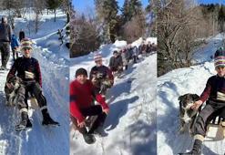 Artvin'in bu köyünde 7'de 70'eherkes kızak yarışması yapıyor
