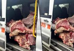 Ankara'da skandal görüntü! Zincir marketin etleri personel servisinde taşındı