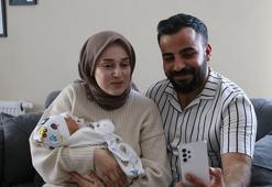 Aile ve Gençlik Fonu'yla evlenen depremzede çift ilk çocuklarını kucaklarına aldı! Bakan Göktaş görüntülü konuşarak tebrik etti