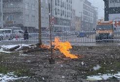 Kocaeli'de sondaj çalışmasında çıkan gaz 5 gündür yanıyor
