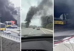 İstanbul'da İETT otobüsünde yangın!