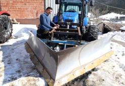 Özel aparat üretti, karlı yolları aştı! Kastamonu muhtar sosyal medyada gündem oldu