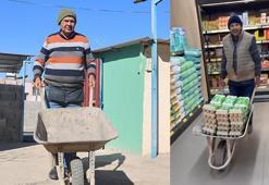 Hatay'da el arabasıyla alışverişe giden vatandaş vatandaşın ilgisini çekti