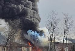 Sultanbeyli'de bir iş yerinde yangın