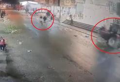 Adana'da ehliyetsiz sürücünün kullandığı traktör mağazaya daldı!