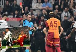 Beşiktaş Galatasaray derbisinde kritik an! VAR devreye girdi hakem kırmızı kartla oyundan attı