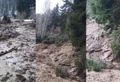 Artvin'de meydana gelen heyelan ormanlık alanı yerle bir etti!