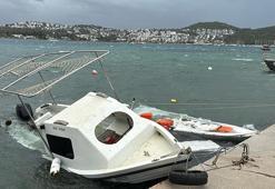 Bodrum'da fırtına etkili oldu! Tekneler battı ağaçlar söküldü