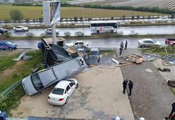 Antalya'da hortum 2 tonluk bungalovu 30 metre sürükledi