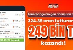 Fenerbahçe'nin geri dönüşünü bildi, 324.39 oran tutturarak 249 bin TL kazandı!