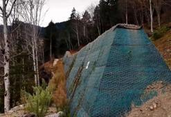 Trabzon'da heyelan ve kaya düşmesine karşı Gabion duvar teknolojisi! 80 konutun olduğu bölge koruma altına alındı