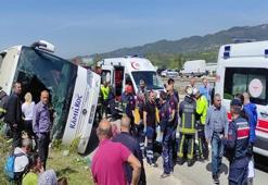 Yalova'da yolcu otobüsü devrildi! Ölü ve yaralılar var